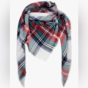 Plaid Tartan Scarf - Red, Green, White